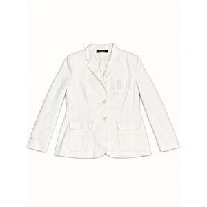 Lauren Ralph Lauren White Cotton Monogram Blazer Jacket Womens XL